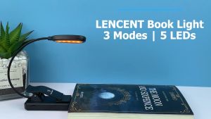 LENCENT Amber Reading Light Book Lamp with Blue Light Blocking Eye Care with Better Clip for Sleeping with Night Light USB Rechargeable for Electronic Reader Children Reading in Bed