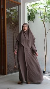 Mecca Abaya Set French Khimar Syari Umroh Haji Gamis FK Lebaran dan hari Raya Terbaru By Umnawear