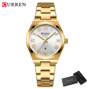 CURREN Brand Womens Stainless Steel Strap Watch with Roman Numerals Elegant & Grand Perfect Gift with Box