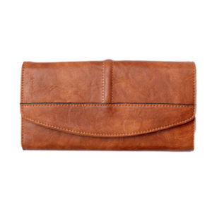 Vintage Clasp Leather Long Wallet Big Capacity Multifunction