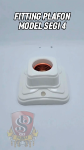 Fitting Plafon Model Segi Empat Putih E27 Kuningan / Fitting Lampu Plafon Warna Putih Anti Pecah E27 Brass Terminal