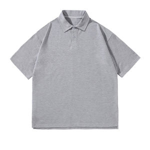 Navy Blue Heavy Weight Polo Shirt Short-Sleeved Mens Summer Mature and Stable Mens Clothing Fancy Handsome Shirt Collar T-Shirt