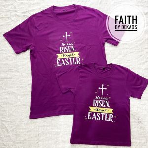 KAOS PASKAH ANAK / KAOS PASKAH / KAOS HAPPY EASTER / BAJU EASTER / KAOS ROHANI ANAK / KAOS ROHANI KRISTEN / BAJU ROHANI KRISTEN / BAJU ROHANI KELUARGA / KAOS ROHANI ANAK KRISTEN / KAOS ROHANI KATOLIK / FAITH BY DEKAOS 2700 EASTER BINTANG