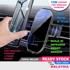 Car Wireless Fast Charging 15W With Smart Sensor Car Phone Holder Claim Fast Wireless Charger With Infrared
