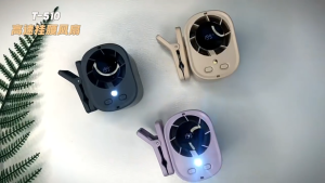 High-Speed Waist-Mounted Fan Portable Mini Digital Display Fan Small Handheld Fan 199 Wind Speeds Type-c Rechargeable Clip-on Fan