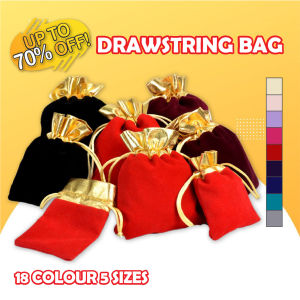 Wahaha Velvet Drawstring Bag Jewellery Bag Gift Bag Pouch Packaging Bag Ornaments Lucky Storage Beg Pendulum Uncang Emas 绒布收纳袋