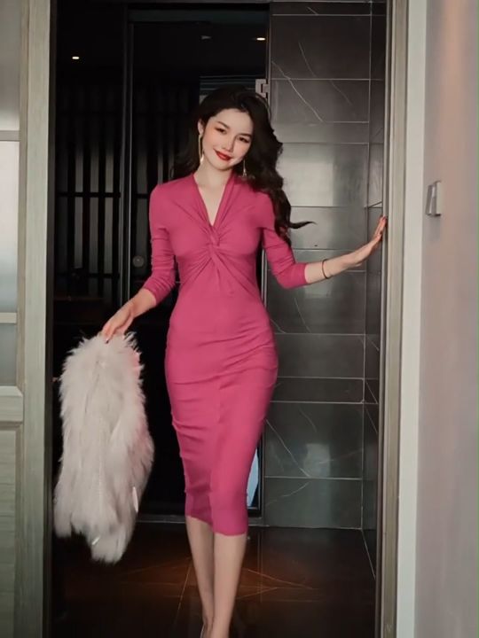 Váy trễ vai nữ xốp nhăn sóng dáng ngắn ôm body đi tiệc cưới ulzzang Hàn Quốc  - Tìm Voucher