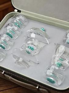 Turbquoise Crystal Glass Tea Cup