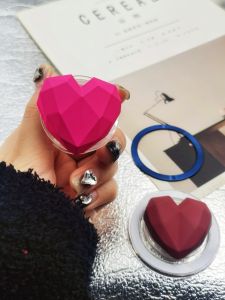 Creative Diamond Shape Magnetic Absorption Mobile Phone Stand Transparent Adhesive Expandable Back Sticky Desk Holder