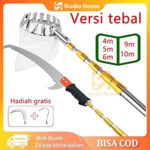 7M Tongkat Panjang Untuk Petik Buah metal fruit picker / Gergaji Pemangkasan Cabang Ranting Dahan Benalu Tiang Tongkat Teleskopik