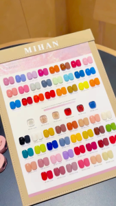 MIHAN 60 สี ชุดยาทาเล็บเจล เจลสีทึบ+เจลแฟลช เจลสี 60 ขวด+BASE+TOP+แผนภูมิสีสำเร็จรูป จัดส่งได้