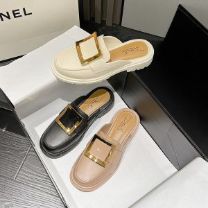 Sampai7an SPT-58 Sepatu Sandal Wanita Kasual Slip On Flat Shoes PVC Model Kotak Simpel Terbaru COD