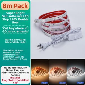 MOLISAI | Ultra-bright Waterproof Outdoor LED Strip 220V