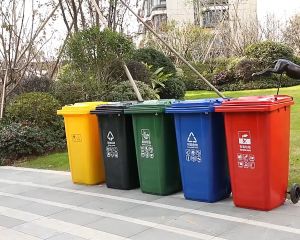 Waquini 100L/120L/240L Dustbin with Lid Wheeled Dustbin Classified Dustbin Community Classified Dustbin Large Classified Dustbin Recycling Bin Trash Can with Cover Garbage & Recycling Bins