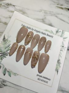 Kuku Palsu Premium Warna Coklat Nude Size S