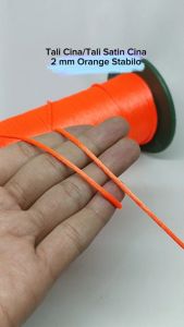 Tali Satin Cina / Tali Cina Diameter 2 mm Warna Orange Oranye Harga Per 10 Meter