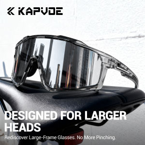 Kapvoe | KAPVOE New Large Size Cycling Sunglasses Glasses Outdoor UV400 Sports MTB Goggles Bike Driving Glasses Men Road Bicycle Glasses