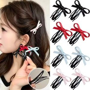 12Pcs Solid Bow Tooth Design Comb Hairpin Sweet Barrettes BB Hair Clip Non Slip Hair Accessories for Women Girls Daily Use