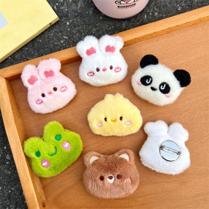 2Pcs artoon DIY Clothes Badge PinsBackpacks Pendant Decoration Accessories Cute Plush Bear Brooch For Girl Fashion Cloth Jewelry
