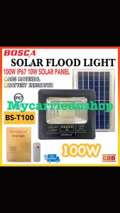 BOSCA BS-T100 100W Solar Flood Light Led Outdoor Flood Light Street Lamp IP67 Solar Panel 10W/6V Waterproof With Remote