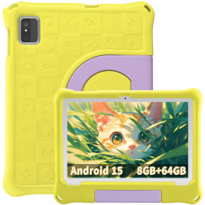 Android 15 Kids Tablet 10.1" HD 8GB RAM 64GB ROM 1TB Expand WiFi6 2MP+5MP Camera 5000mAh Educational Tablet for Kids 3-13 Years