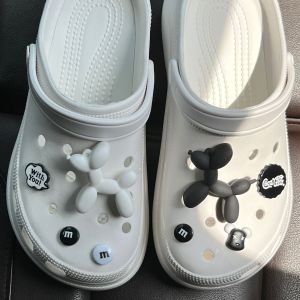 8Pcs/Set Crocs Charms Shoes Decorative Buckle Balloon Dog M Bean English Alphabet Removable Buckle for Crocs