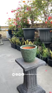 POT BUNGA GERABAH TANAH LIAT MANGKOK KOMBINASI D23 T20 - GERABAH D23 MANGKOK