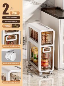 Space-Saving Narrow Gap Storage Cabinet Drawer-Type Multi-layer No-Assembly