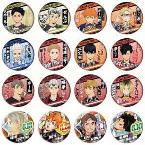 58mm Anime Haikyuu Daichi Sawamura Ryunosuke Tanaka Aone Takanobu Cosplay COSTUME Badge Pin SPTE Tinplate Brooch Prop Gilf