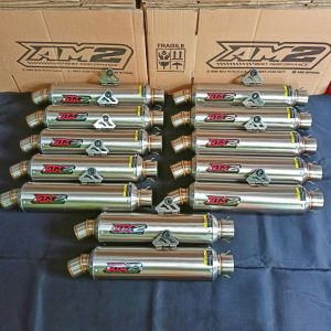 Silincer Only Knalpot Racing Original AM2 BEST PERFORMANCE Bulat Jenong Cb Gl MP Tiger Inlet 50