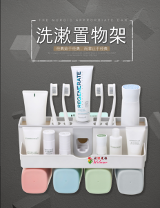 WE 1769 = 家用挂钩洗漱收纳盒( 牙刷架 ) Household hook washing storage box (toothbrush holder) ☞ 2-person/4-person