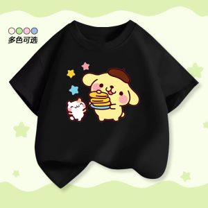 Bandai | Pudding Dog Childrens Clothing - Boys and Girls Short-Sleeved T-Shirts for 2026 Summer - New Style Childrens Printed Top