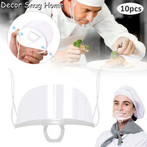 【On Sale】5Pcs Food Sanitary Mouth Mask Transparent Clear Anti Fog Shield Protection with Adjustable Strap