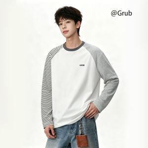 Grace Rub | Retro Patchwork American Style Polka Dot Striped Long Sleeve T-Shirt