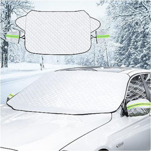 Windshield Cover for Ice and Snow for Snow Ice UV Mirror Protector Windproof Sunshade Cover for Cars common to most cars
