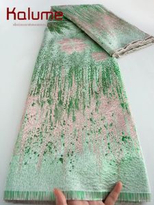 Kalume 2025 Gilding ผ้า Jacquard คุณภาพสูงแอฟริกัน Jacquard ลูกไม้ผ้าล่าสุดสําหรับเย็บงานแต่งงานชุดสตรี F4397