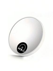 1Pc 10X/50X/Magnifying Makeup Mirror with Suction Base Handheld Size Suitable for Bathroom Travel Office Eye Makeup and Grooming