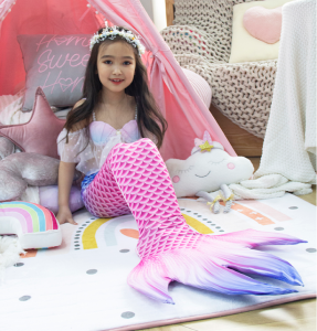 Mermaid Tail Swimming Suit Separate Girls Bikini Children Swimming Costume Female Toddler New Style Sport Fitness Fan Gear