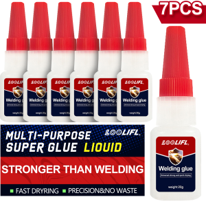 Loolifl 1-7Pcs Welding High Strength Oily Glue - Universal Superglue Mighty Instant Glue for Resin Ceramic Metal Glass 20g