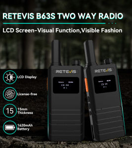 Retevis B3S B63S Commercial Two Way Radios FRS/PMR446 UHF LCD 1620mAh VOX for Church and Restaurants