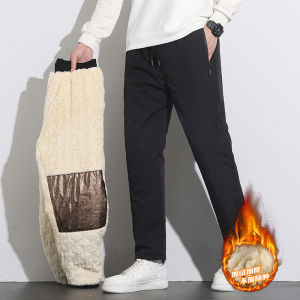 Woodpecker Cotton Pants Mens Winter Fleece-lined Thickened Men Tactical Pants Outwear Windproof Northeast Cashmere Pants Men