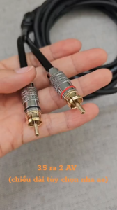 Dây 3.5 mm Ra 2 AV RCA (bông sen) Jack carbon chân đồng cao cấp (độ dài tùy chọn) - Cáp Audio 3 ly ra 2 đầu hoa sen - Sommer