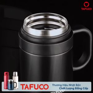 Cốc giữ nhiệt có tay cầm TAFUCO 500ml Inox 316 Handle Office Mug (xanh than nâu)