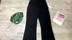 Quần dài nữ tập gym yoga aerobic thể thao lưng cao ống bass loe chất liệu thun lạnh NAQI quảng châu cao cấp  BINSPORTS Q166