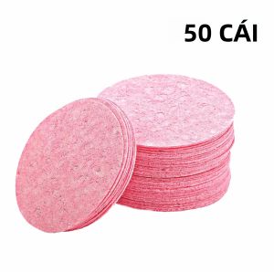 50 Miếng Bông Rửa Mặt Nén Từ Bột Gỗ Tự Nhiên Tạo Bọt Làm Sạch Da Mặt Bông Tẩy Trang 6cm Bông Sợi