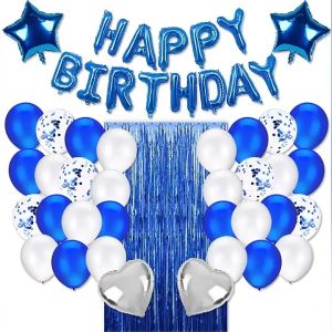[SG Seller]Birthday party decorations with happy birthday balloon banners confetti balloons aluminum foil tassel curtains for birthday party supplies
