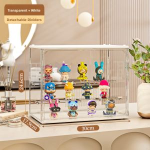 Modern Minimalist Cotton Plush Doll Storage Box Toy Display Case PVC Material Dustproof Transparent Design Lobbie Display Cabinet
