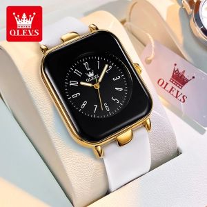 Đồng Hồ Thạch Anh Nữ OLEVS 9961 Thời Trang Đơn Giản Mặt Vuông Kim Dạ Quang Dây Đeo Silicon Chống Nước Với Các Vạch Số Ả Rập