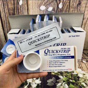 QUICK STRIP HCG STRIP - Dụng cụ xét nghiệm định tính HCG - Dễ sử dụng - Kết quả nhanh chóng - Chính xác - Đóng gói 10 miếng - Xuất xứ Việt Nam