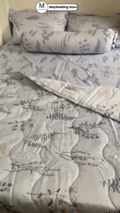 Bộ Chăn Ga Gối Tencel Silk 4 Món Hoa Văn Độc Đáo - Mềm Mịn Thoáng Mát - Maybedding Store